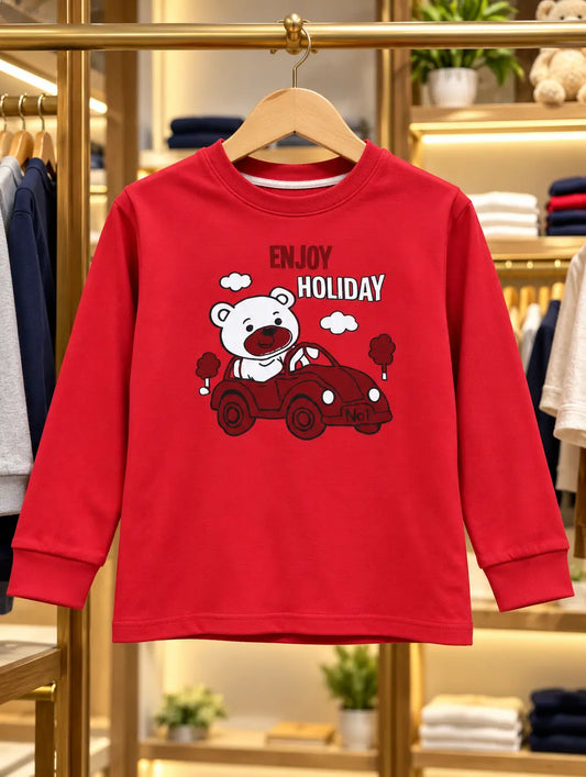 Kid's Enjoy Holiday Printed long Sleeves Shirt - LS-150