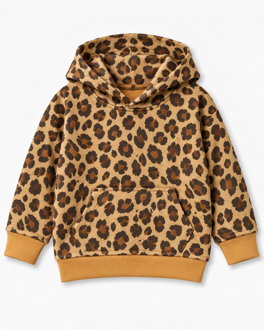 Kids Leppard Print Fleece Winter Hoodies for boys and Girls - HD-066
