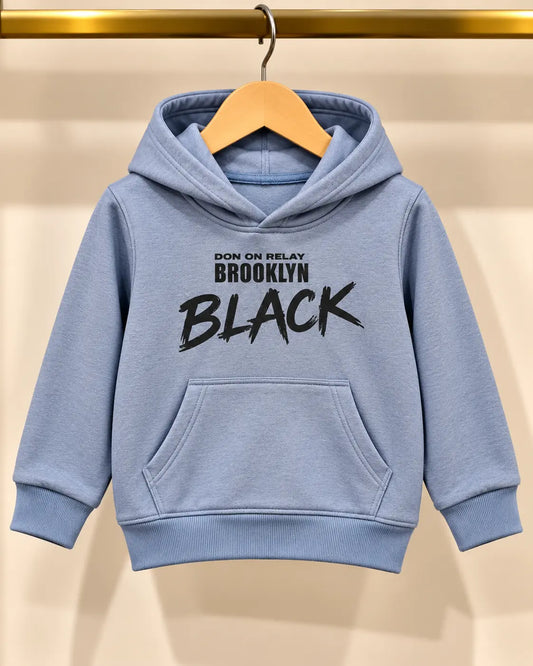 Kids Black Printed Fleece Winter Hoodies for boys and Girls - HD-076