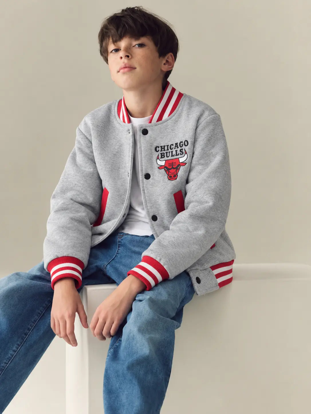 Kids Fleece Varsity Jacket – Chicago Bulls Printed Button-Up Winter Jacket for Boys & Girls - FJ 004 (Copy)