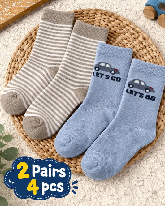 Premium Kids Socks – 2 Pairs (4 Pcs) | Export Quality - Soc- 001