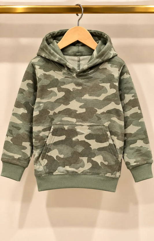 Kids Camo All over Print Fleece Winter Hoodies for boys and Girls - HD-088