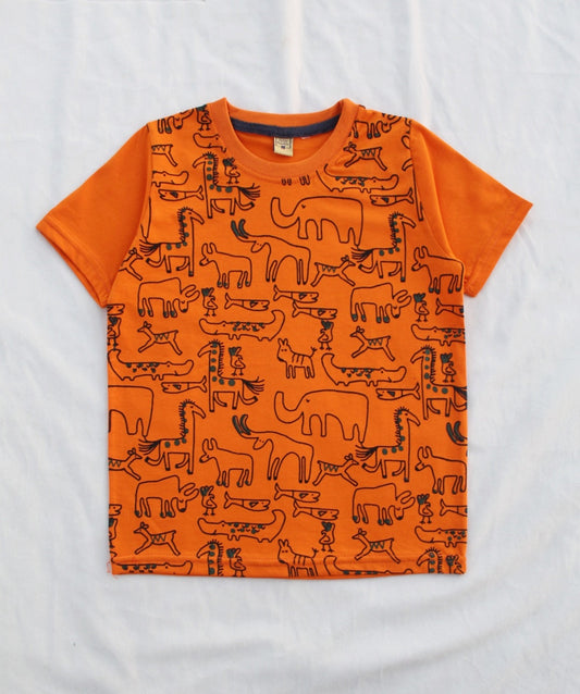 Junior Republic Kid's Jungle Safari Printed Tee Shirt - Rs. 299 SALE