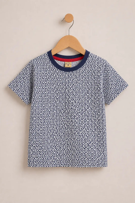 Junior Republic Kid's All over Check Print Tee Shirt