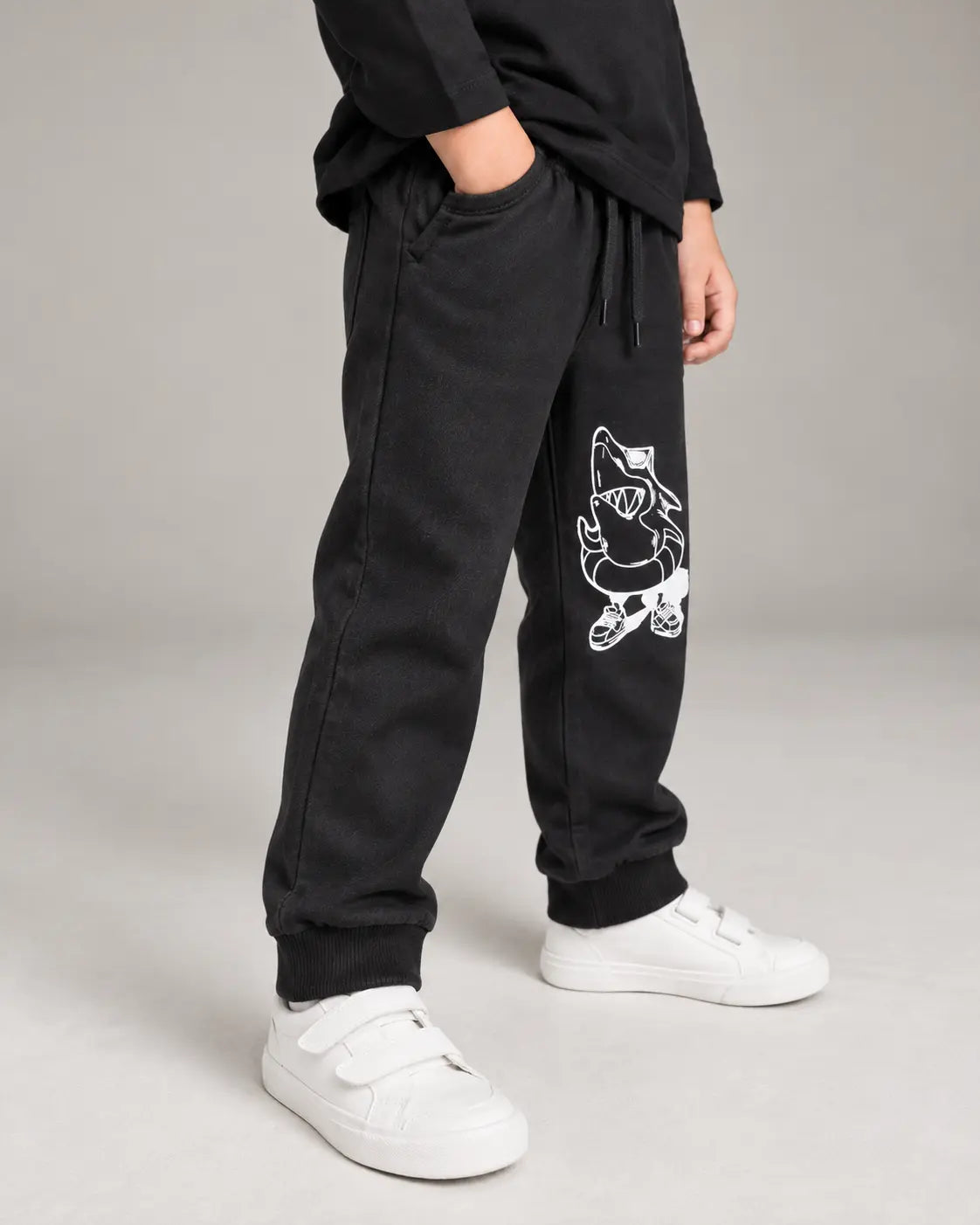 Junior Republic Cotton Jersey Mid Season Shark Printed Joggers Trouser