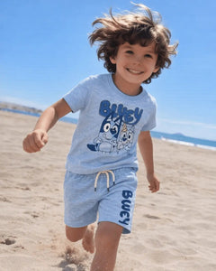 Junior Republic Bluey Printed Cotton Jersey T-Shirt & Shorts Set for Kids