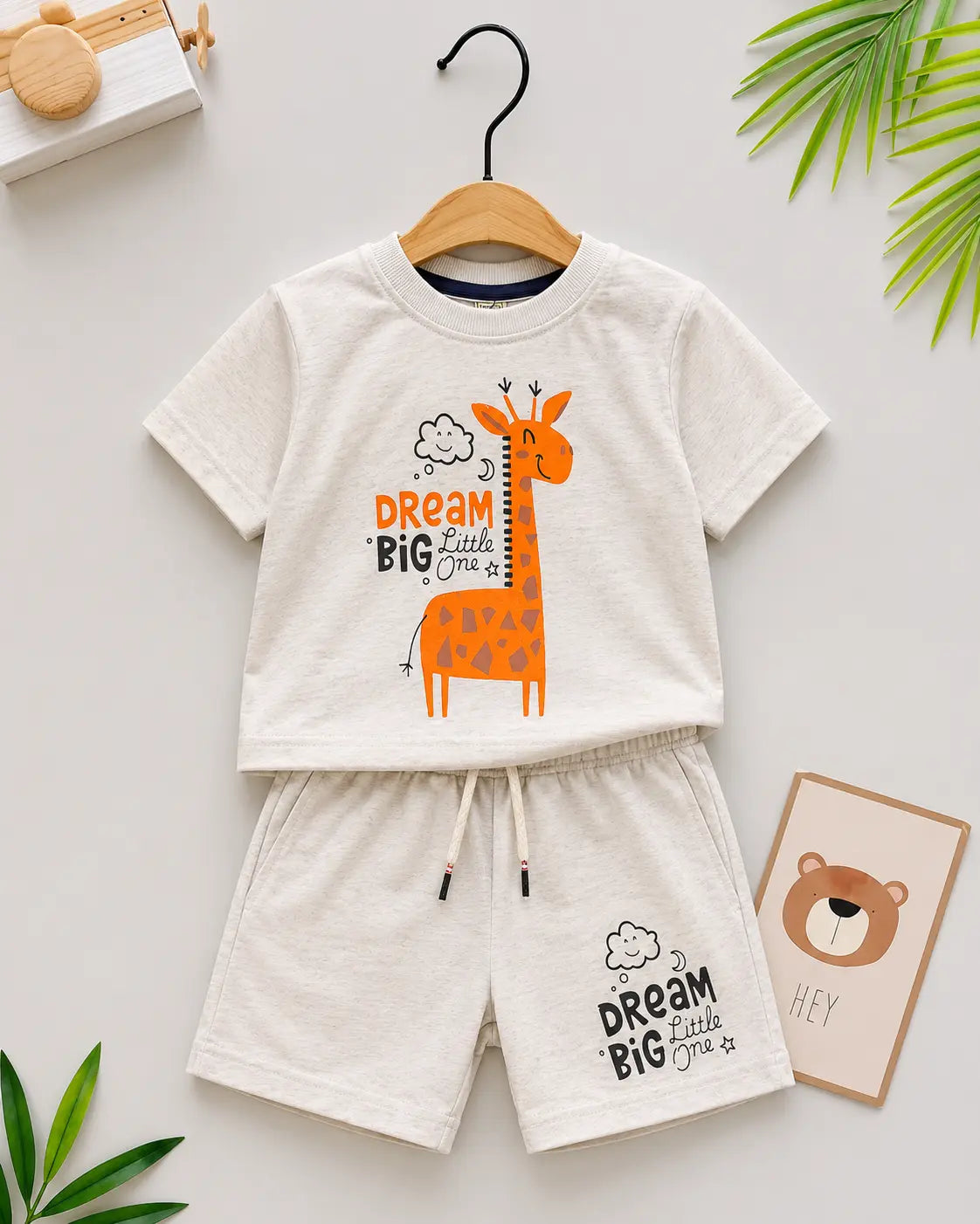 Junior Republic Dream Big Printed Cotton Jersey T-Shirt & Shorts Set for Kids
