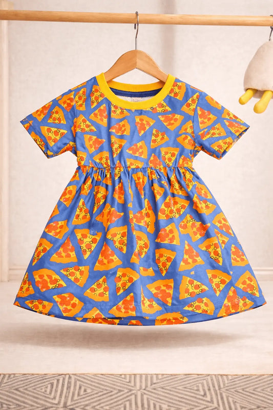 Junior Republic Girls Pizza Printed Summer Frock