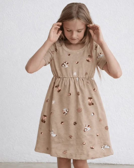 Junior Republic Girls woodland theme Printed Summer Frock
