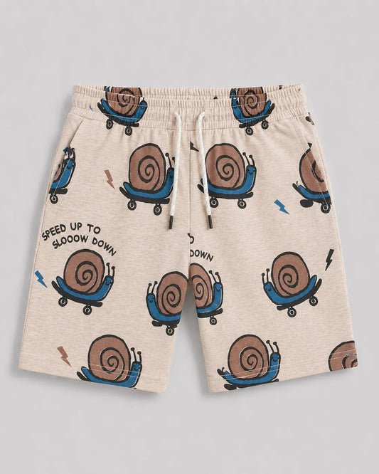 Junior Republic KID'S Snail Printed Summer Cotton Jersey Shorts