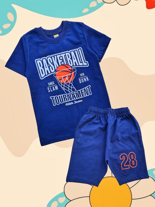 Junior Republic Kid's Basket ball Printed Twin Set