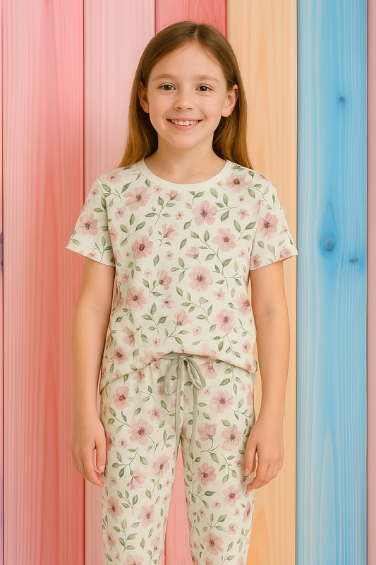Junior Republic Kid's Floral Printed Pyjama Shirt Summer Suit