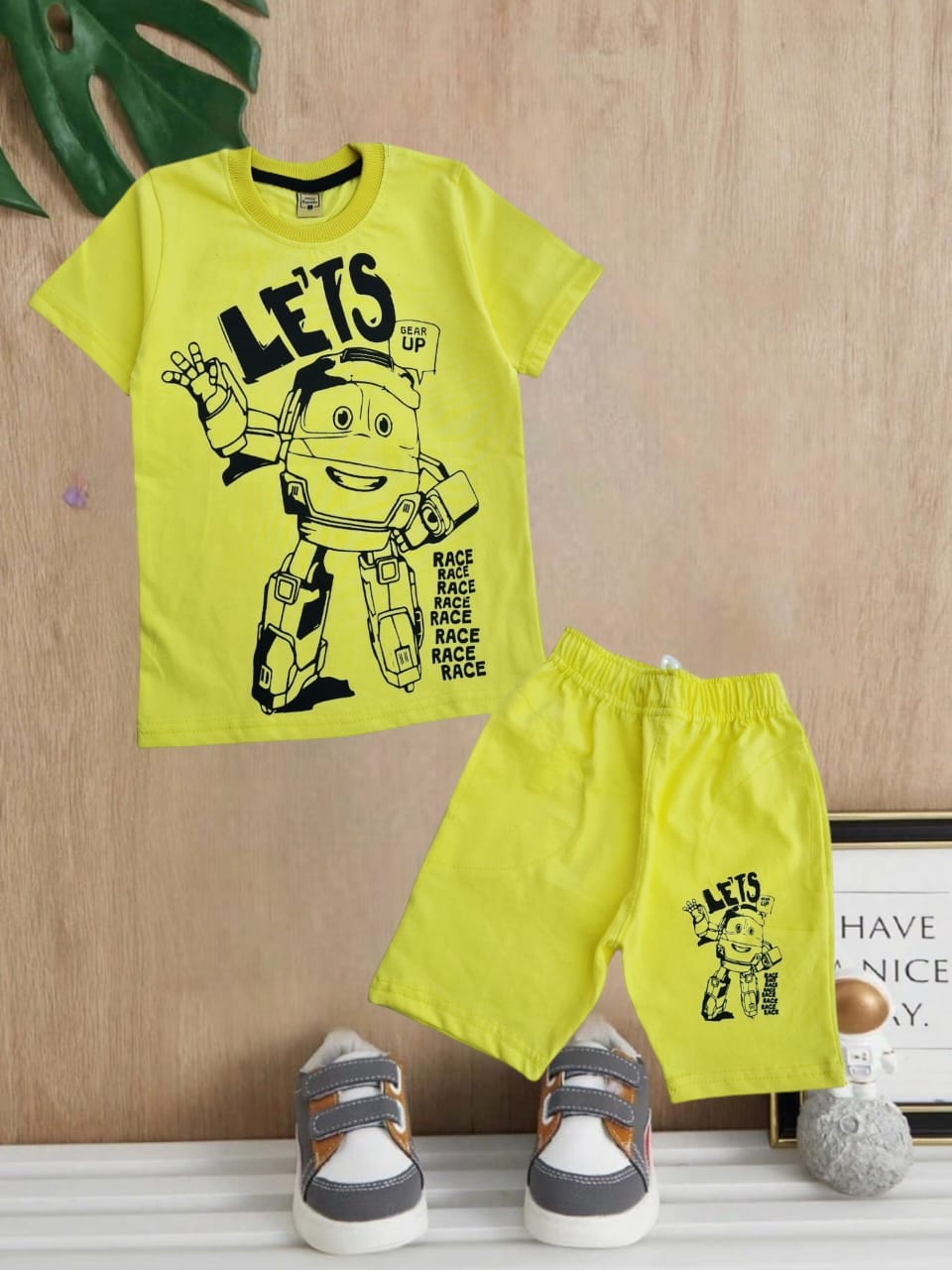 Junior Republic Kid's Let's Race Printed Twin Set