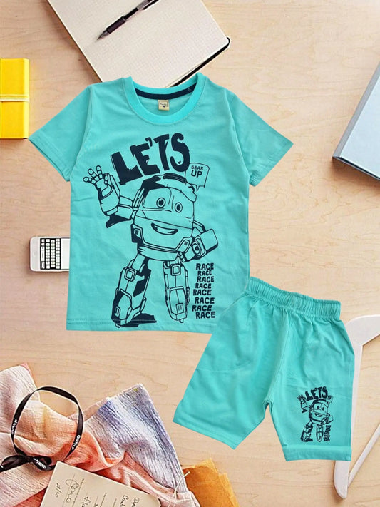 Junior Republic Kid's Let's Race Printed Twin Set