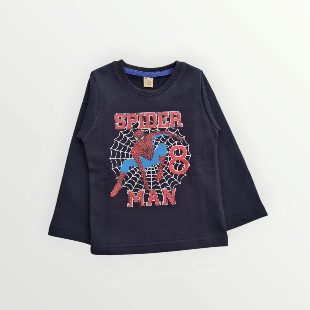 Junior Republic Kid's Spiderman Printed long Sleeves Terry Shirt