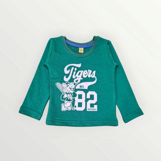 Junior Republic Kid's Tiger Printed long Sleeves Terry Shirt