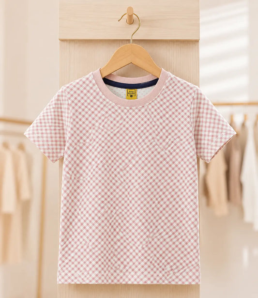 Junior Republic Kid's all over Check Print Tee Shirt