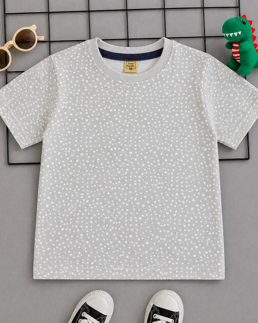 Junior Republic Kid's all over dotted Print Tee Shirt