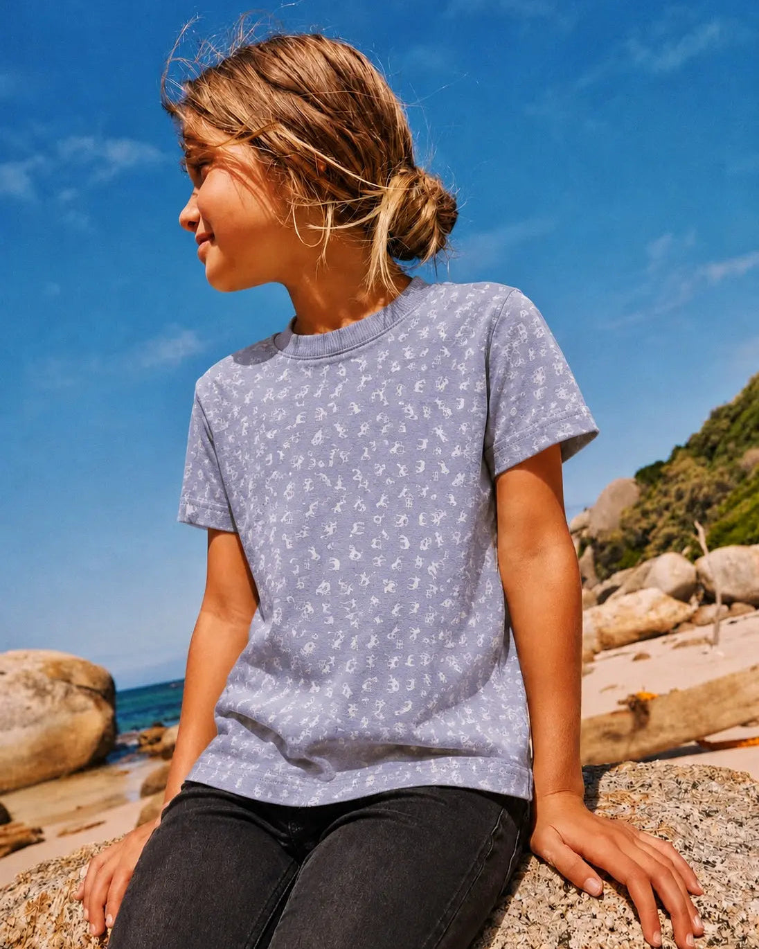 Junior Republic Kid's all over miniature Printed Tee Shirt