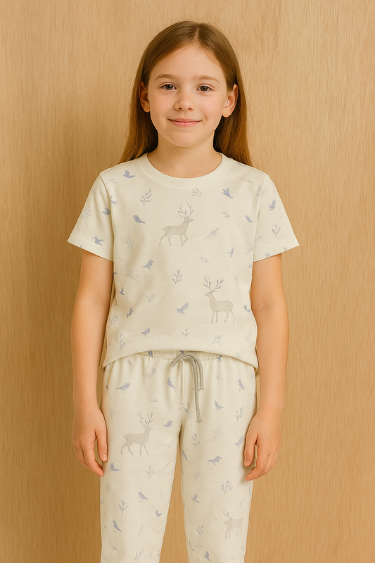 Junior Republic Kid's deer Printed Pyjama Shirt Summer Suit