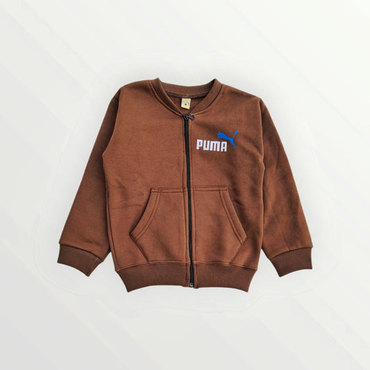 Junior Republic PUMA Printed Kid's Fleece Zipper Jacket