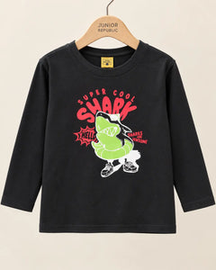 *Minor Fault* Kid's Shark Printed Style long Sleeves Shirt - LS-065