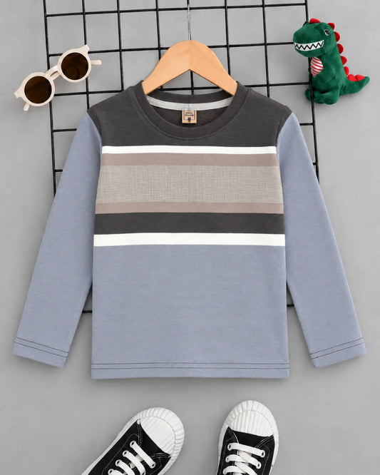 Kid's Stripes Style long Sleeves Shirt - LS-078