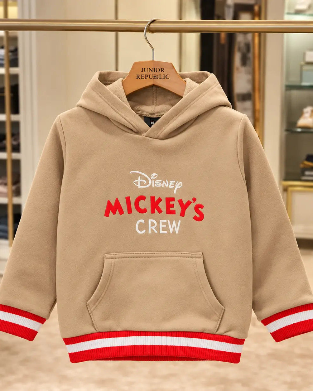 Junior Republic Mickey's Crew Printed Kids Fleece Winter Hoodies for Boys and Girls - HD-031