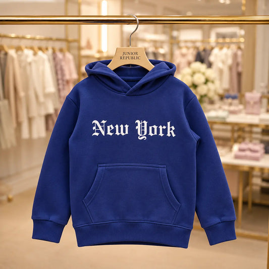 Junior Republic New York Printed Kids Fleece Winter Hoodies for Boys and Girls - HD-023