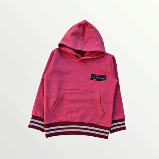 Junior Republic USPA Printed Kids Fleece Winter Hoodies for Girls