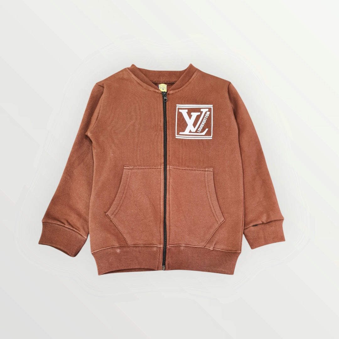 Junior Republic LV Printed Kid's Fleece Zipper Jacket