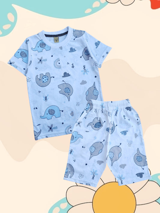 Junior Republic Kid's Elephant Printed Twin Set