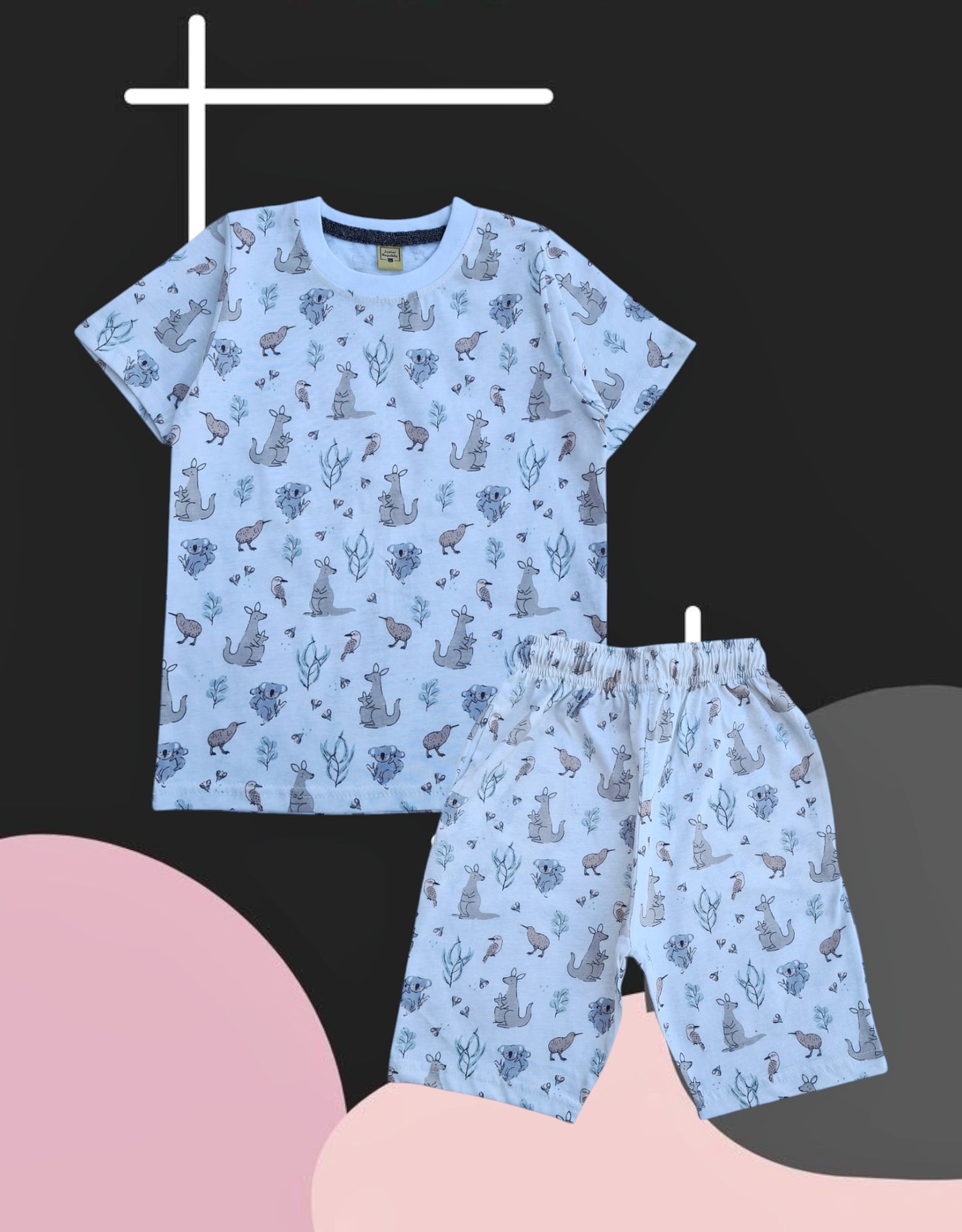 Junior Republic Kid's Kangaroo Printed Twin Set