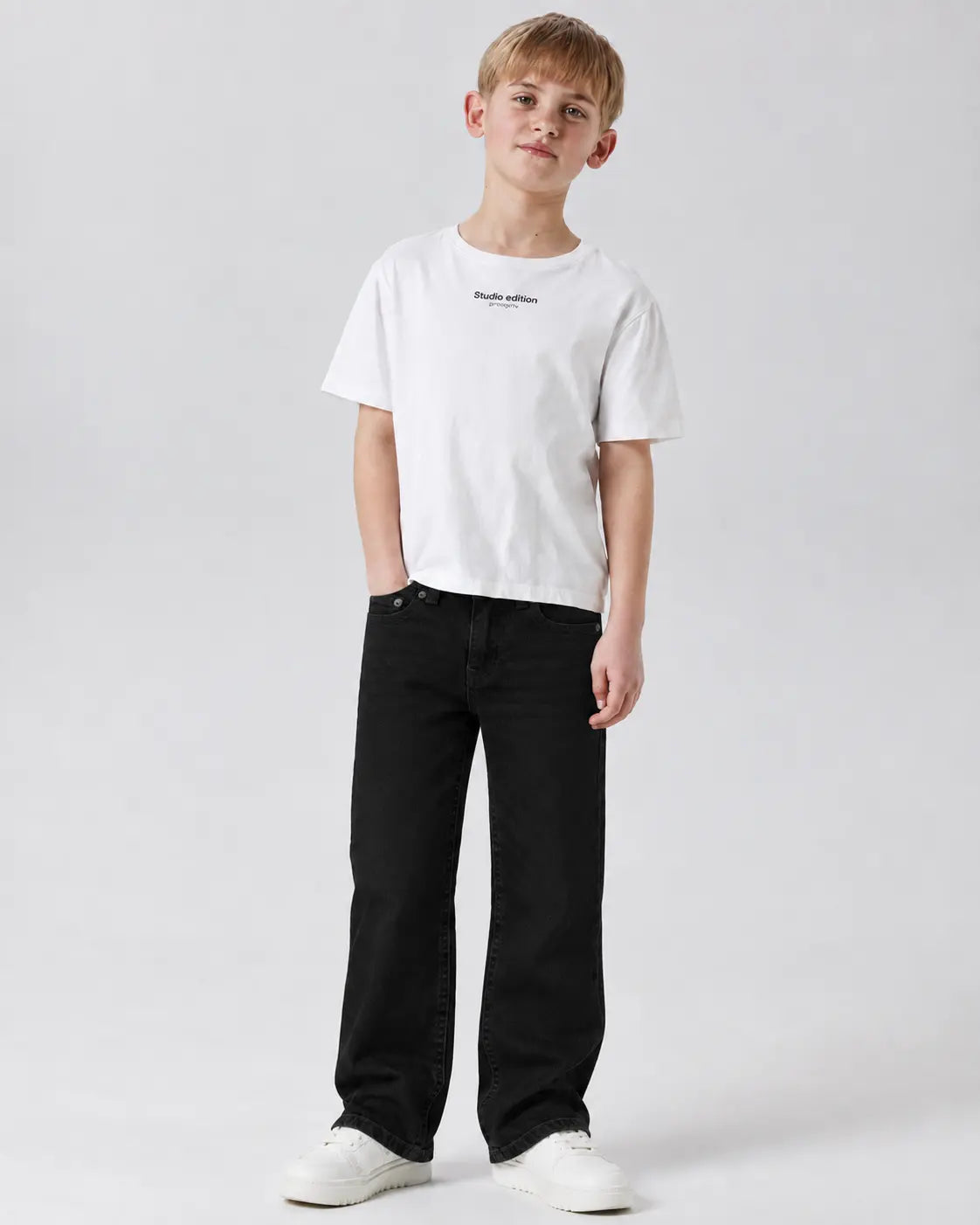 Cut Label Branded Kids Black Denim Jeans Pant – Straight Fit