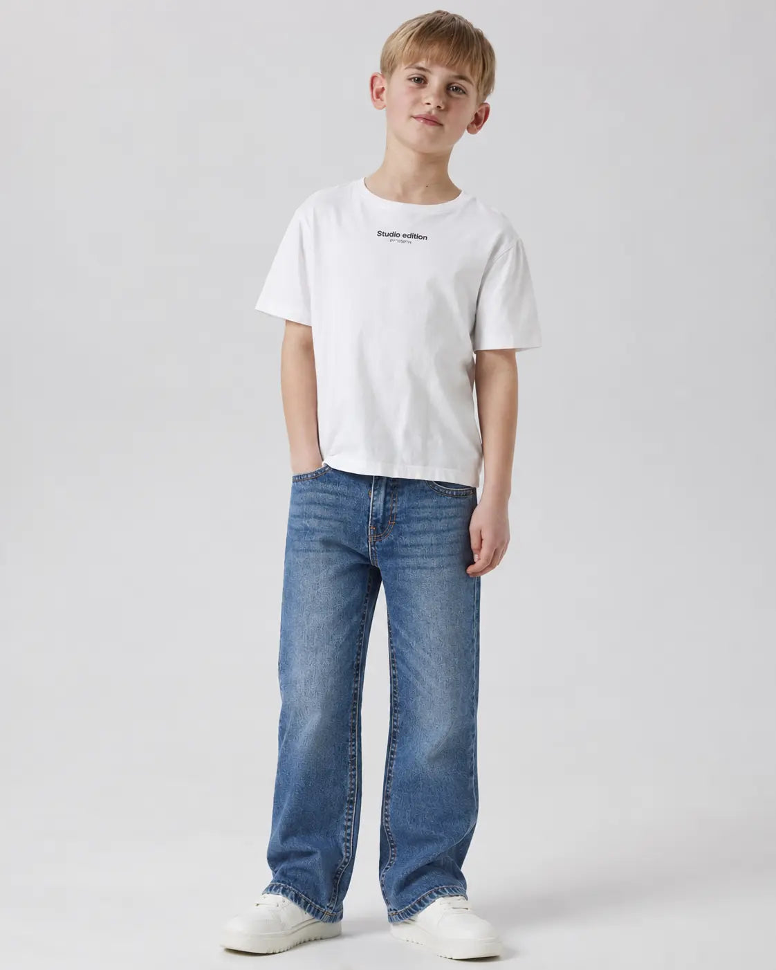 Cut Label Branded Kids Blue Denim Jeans Pant – Straight Fit