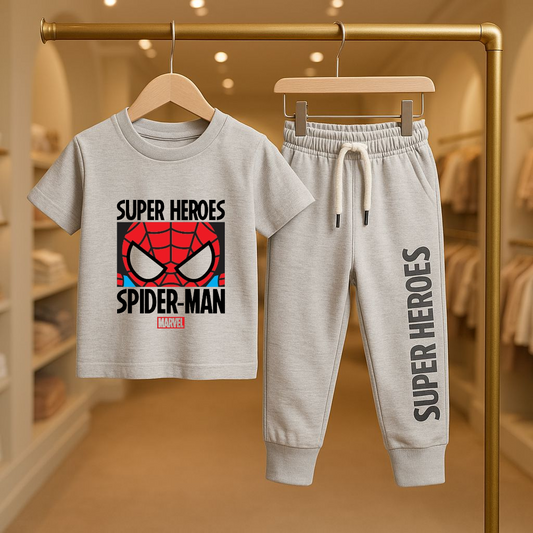 Junior Republic Kid's Spiderman Printed Cotton Jersey Suit