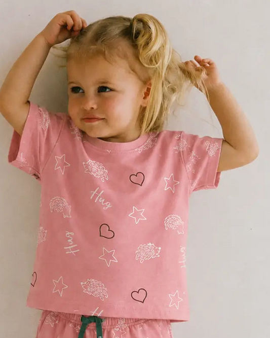 -Minor Fault- Junior Republic Kid's Hug and hearts Printed Tee Shirt