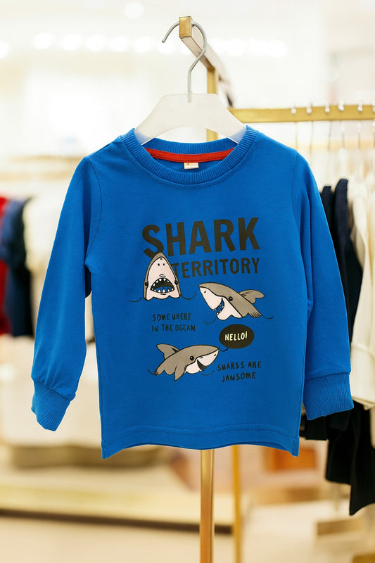 Junior Republic Cotton Jersey Shark Printed Long Sleeve Shirt - Rs. 499 SALE