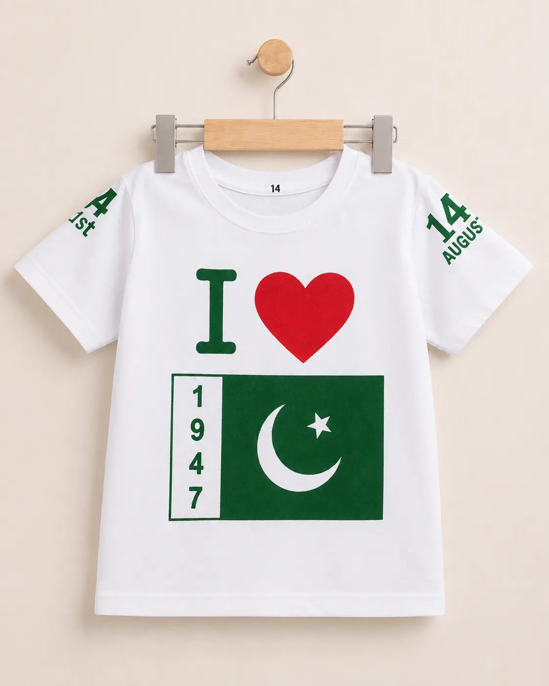 Junior Republic Kid's 14 August Independence Day Printed Tee Shirt