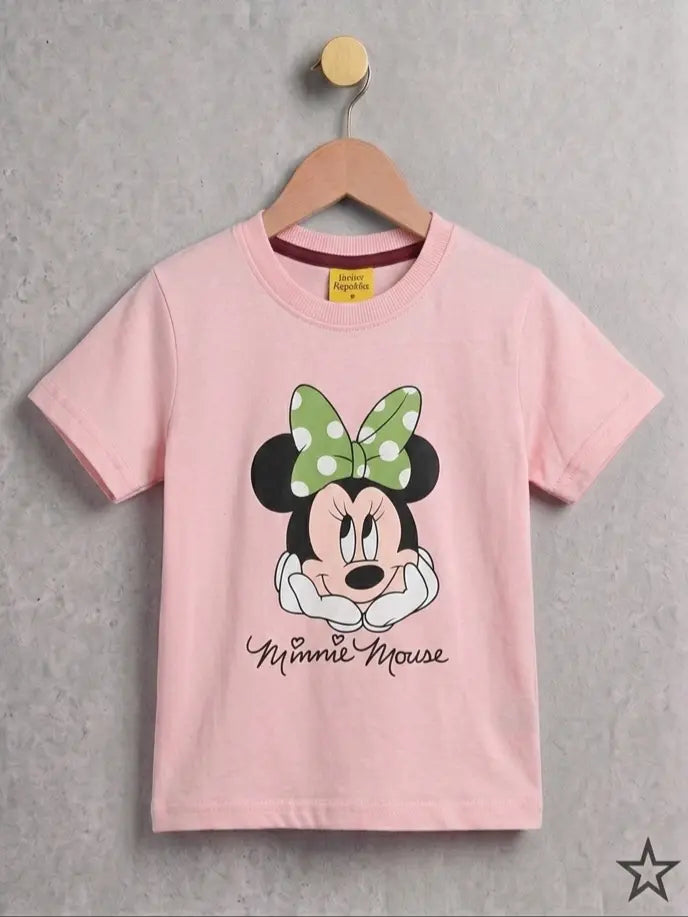 Junior Republic Kid's Minie Mouse Printed Tee Shirt