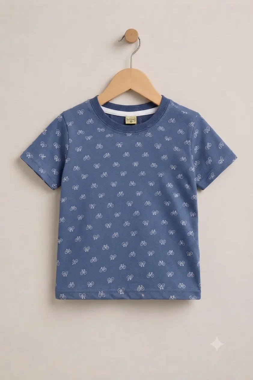 Junior Republic Kid's All over Bicycle Print Tee Shirt