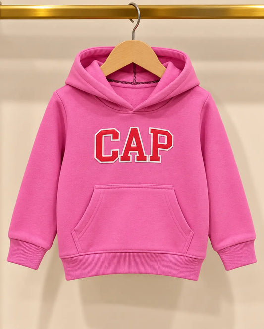 Junior Republic Cap Printed Kids Fleece Winter Hoodies for Girls - HD-063