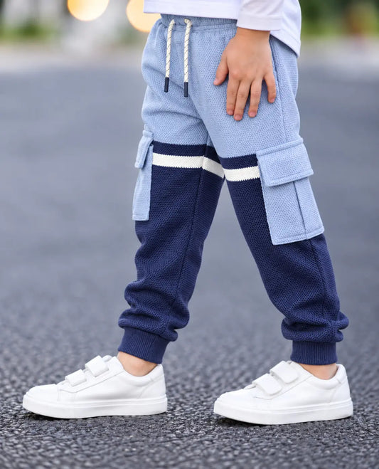 Kids Waffle Knit Cargo Jogger Trouser - JG-031