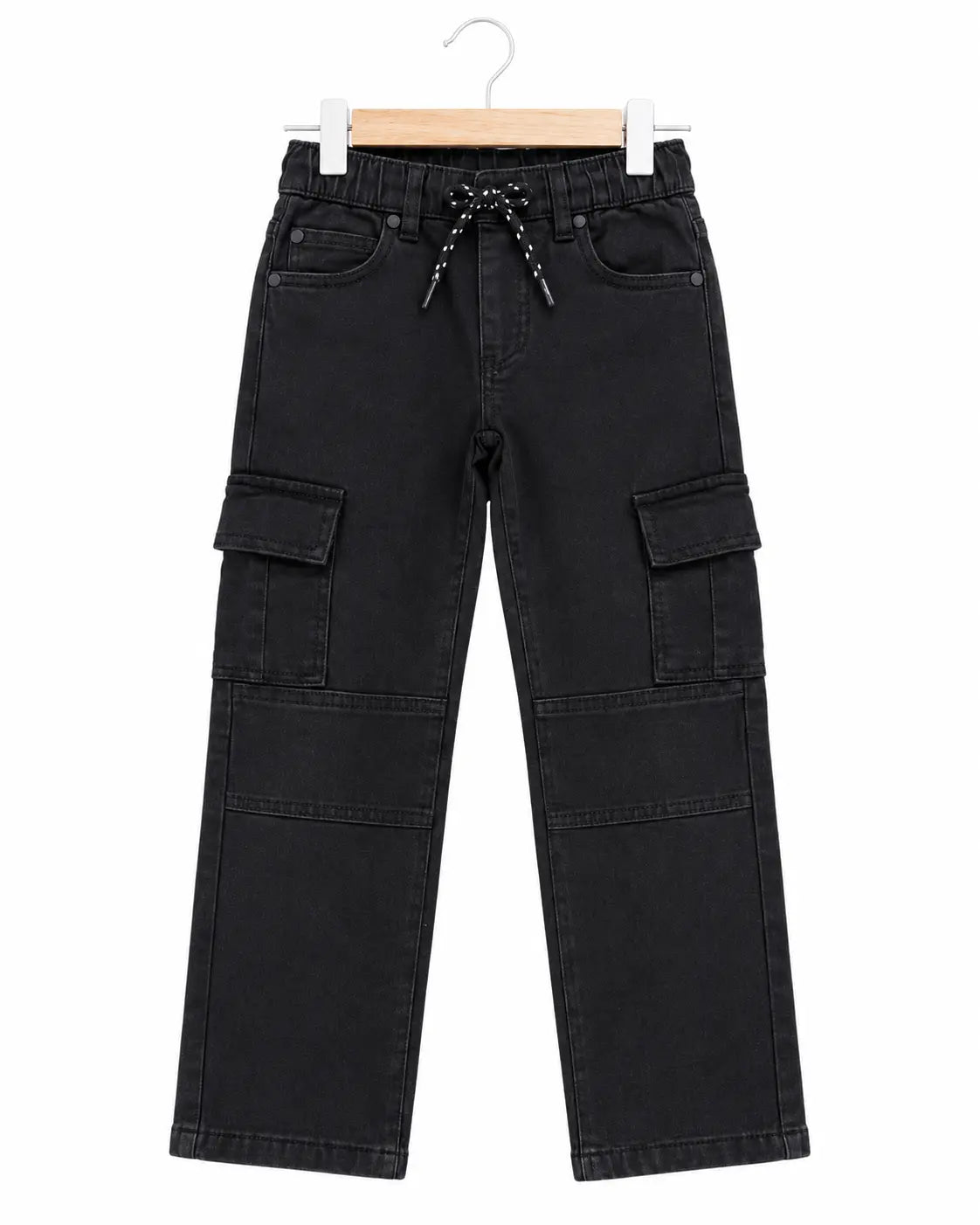 Branded Kids Black Cargo Denim Jeans Pant