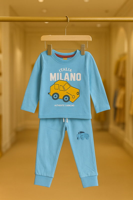 Junior Republic Kid's Milano Printed Cotton Jersey Suit