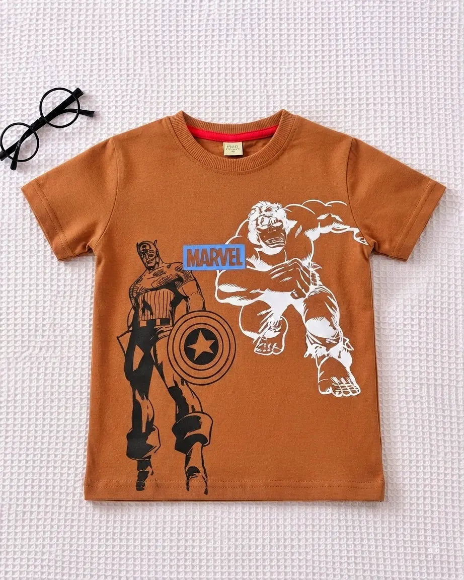 Junior Republic Kid's Marvel Printed Tee Shirt