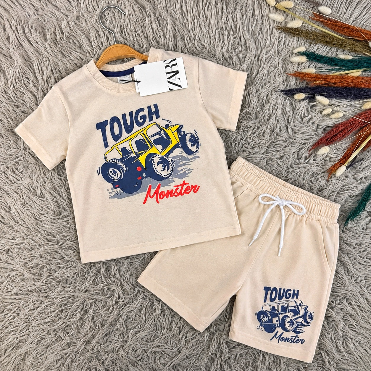 Junior                          Republic Kid's Tough Monster Printed Twin Set