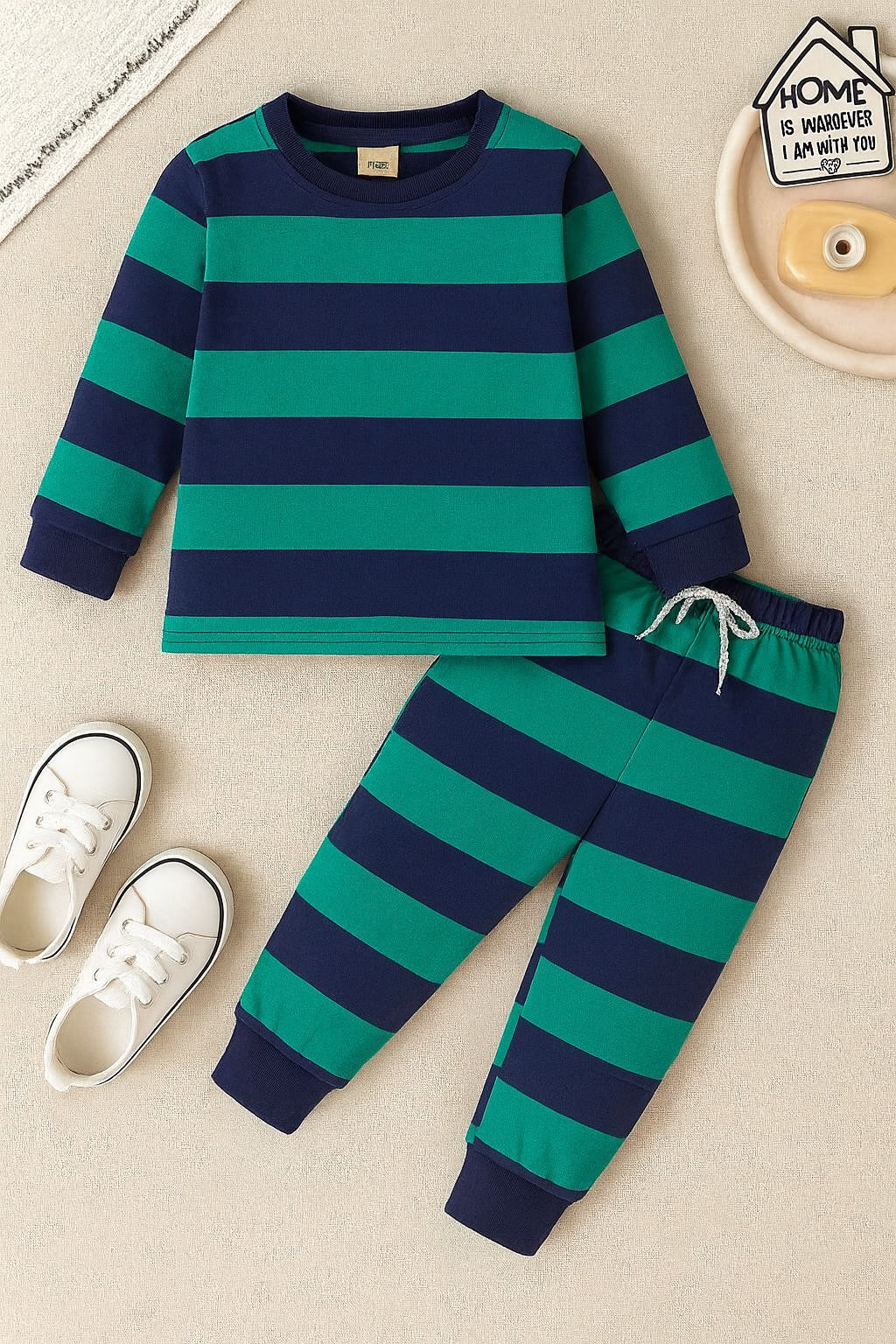 J unior Republic Kid's Stripes Style Cotton Jersey Suit