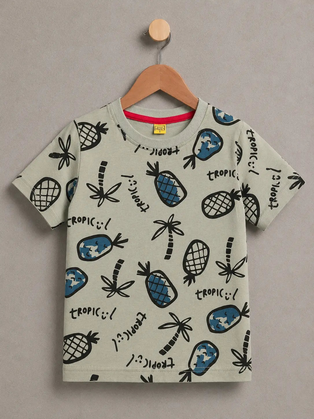Junior Republic Kid's Pineapple Printed Tee Shirt