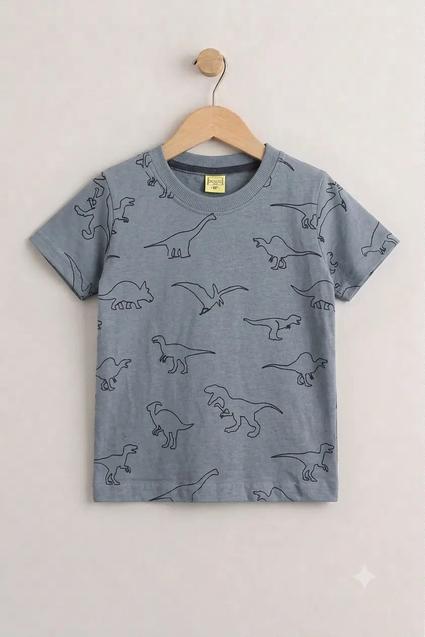 Junior Republic Kid's dino all over Print Tee Shirt